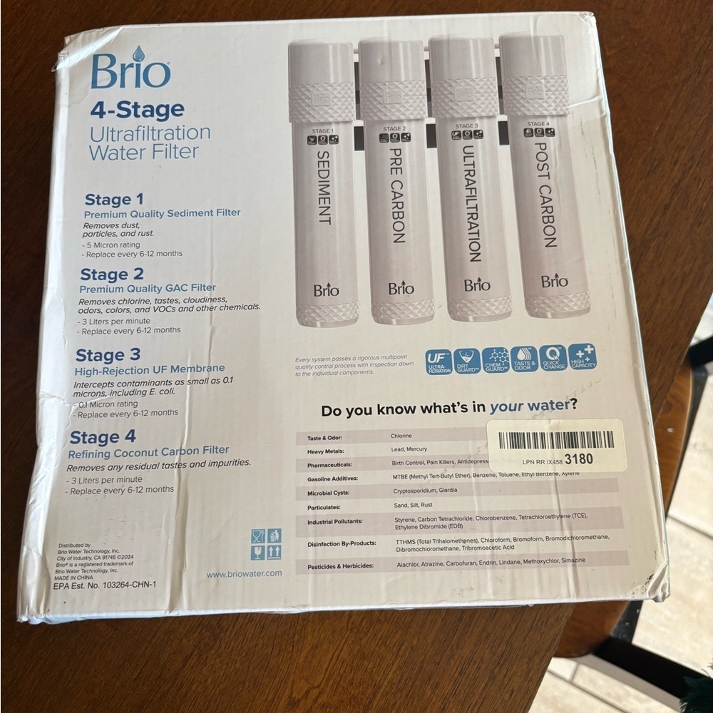 Brio 4 Stage RO Water Cooler Filter Replacement Kit